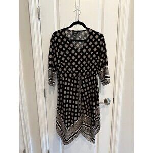 LIKE NEW Boho Style Black Printed Dress – Size M - MSK